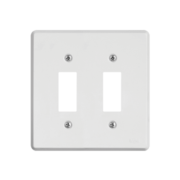 Placa 4x4 para 2 Interruptores 1 Tecla