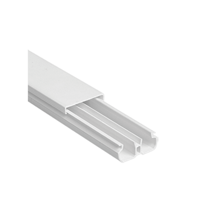 Canaleta com Divisória 20x10x2000mm com Dupla Face - Branca