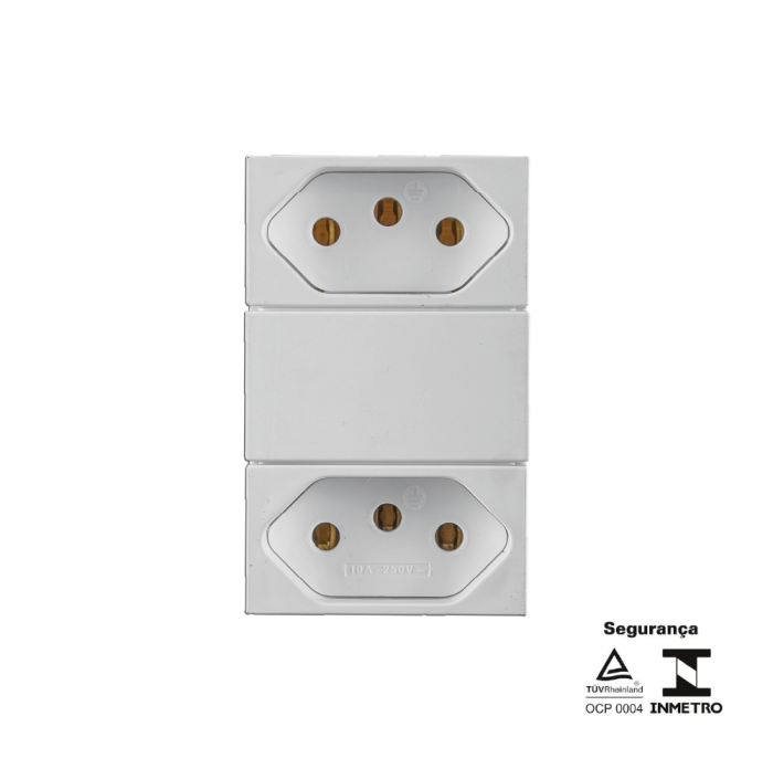 Monobloco Duplo 2 Tomadas Separadas 20A 250V