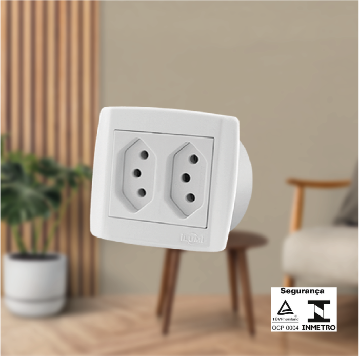 Monobloco 2 Tomadas Juntas 20A 250V - Imagem 2