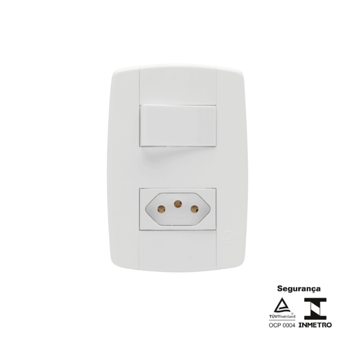 Conjunto 1 Interruptor Simples 10A 250V + 1 Tomada 20A 250V