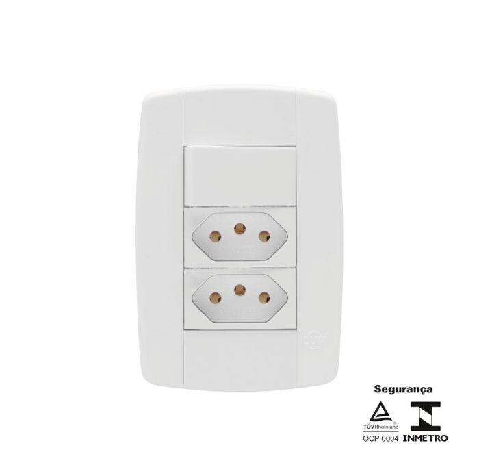 1 Interruptor Simples + 2 Tomadas 10A 250V