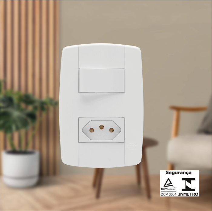 Conjunto 1 Interruptor Simples 10A 250V + 1 Tomada 20A 250V - Imagem 2