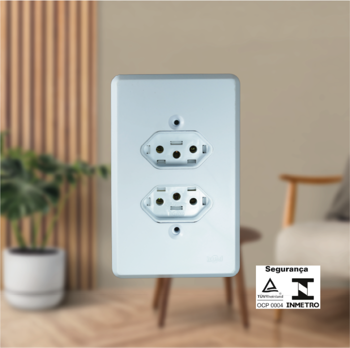 2 Tomadas Fixa de Embutir 2P + T 20A 250V - Imagem 2