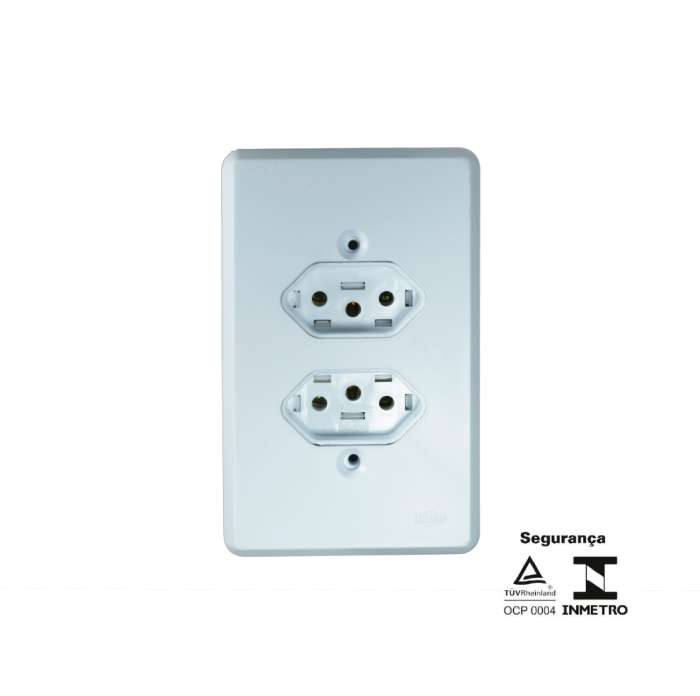 2 Tomadas Fixa de Embutir 2P + T 20A 250V