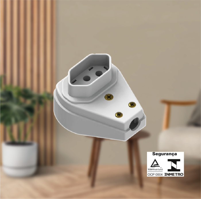 Fêmea Gigante Bipolar 2P + T 20A 250V Branco - Imagem 2