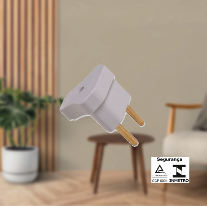 Pino Triangular Bipolar 2P 10A 250V 15W Branco - Imagem 2