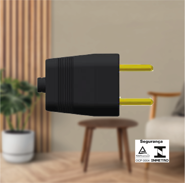 Pino Bipolar 2P 10A 250V Preto - Imagem 2