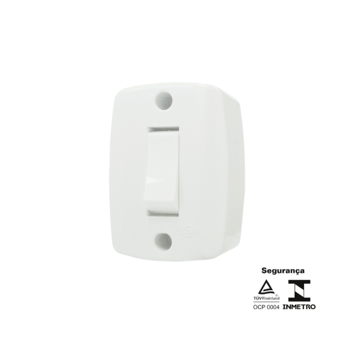 Interruptor Sobrepor Retangular Paralelo 250V