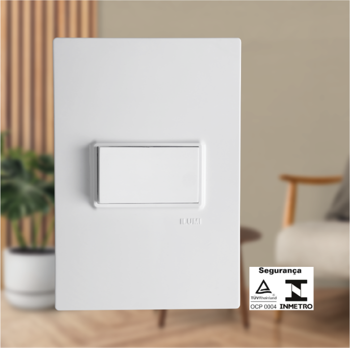 Conjunto Espelho 4x2 com Interruptor Simples 10A 250V Vivaz - Imagem 2