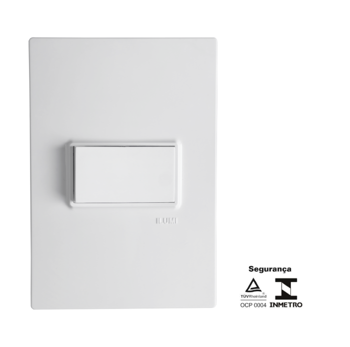 Conjunto Espelho 4x2 com Interruptor Simples 10A 250V Vivaz
