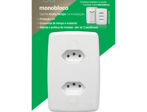 Display Linha Safira Monobloco 2 Tomadas