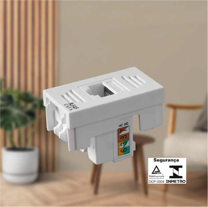 Módulo Tomada de Rede RJ45 CAT 6 - 8 Fios - Imagem 2