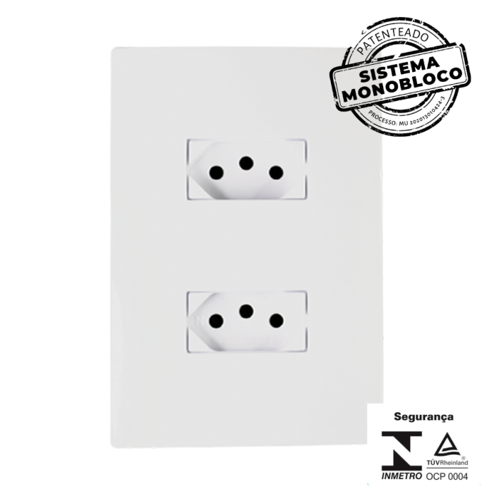 Conjunto 2 Tomadas Monobloco 250V~ 10A