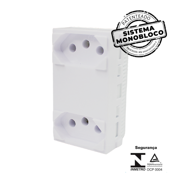 Módulo 2 Tomadas Separadas Monobloco 250V~ Branco 20A