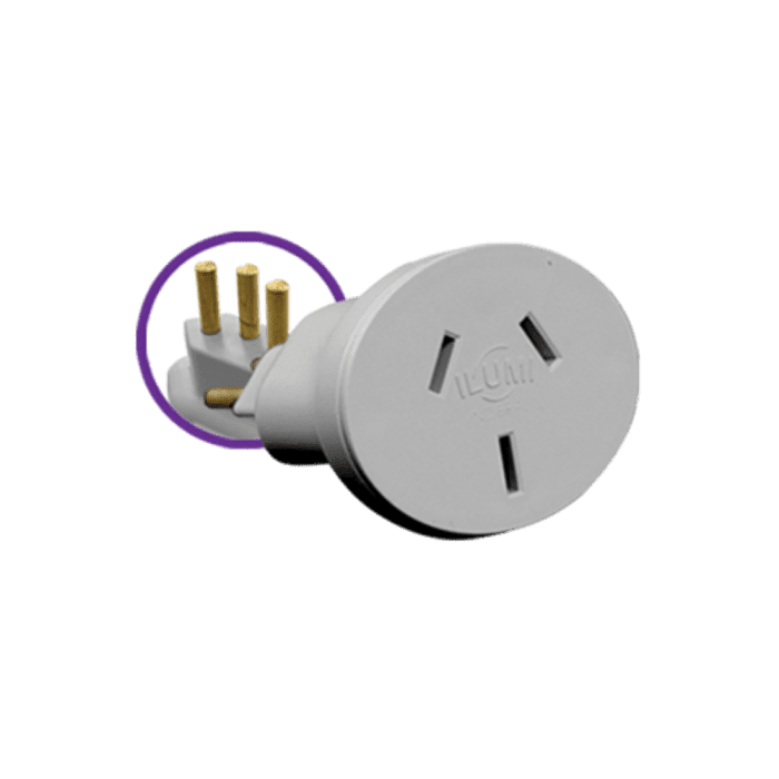 Pino Adaptador 3P Chato Bipolar 20A 250V Branco