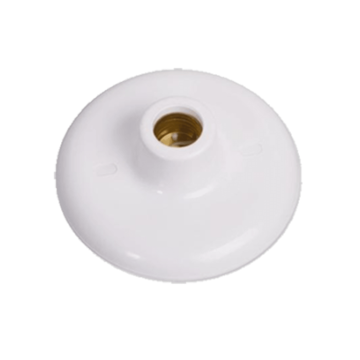 Plafon Branco (com Borne) em PP 60W 250V Emb. Econômica - Caixa com 100 Peças