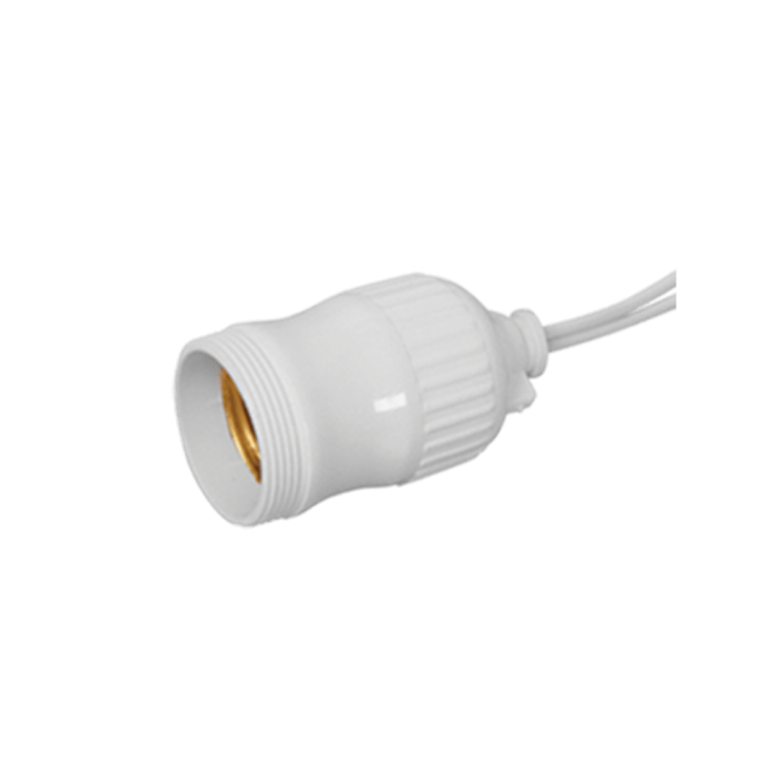 Soquete com Rabicho Nylon 2A 250V Branco