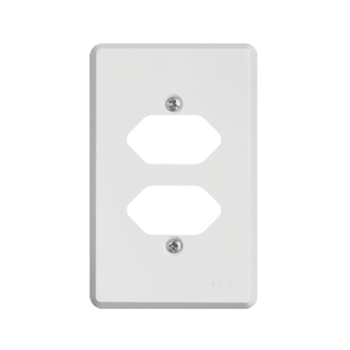Placa 4x2 para 2 Tomadas Fixas de Embutir