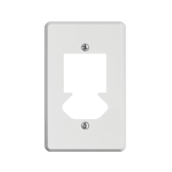 Placa 4x2 para 2 Teclas + Tomada Fixa de Embutir