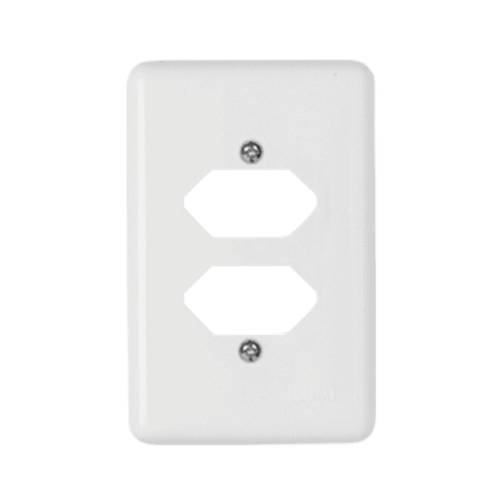 Placa 4x2 para 2 Tomadas Fixas de Embutir