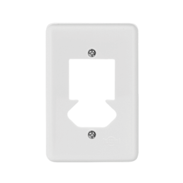 Placa 4x2 para 2 Teclas + Tomada Fixa de Embutir