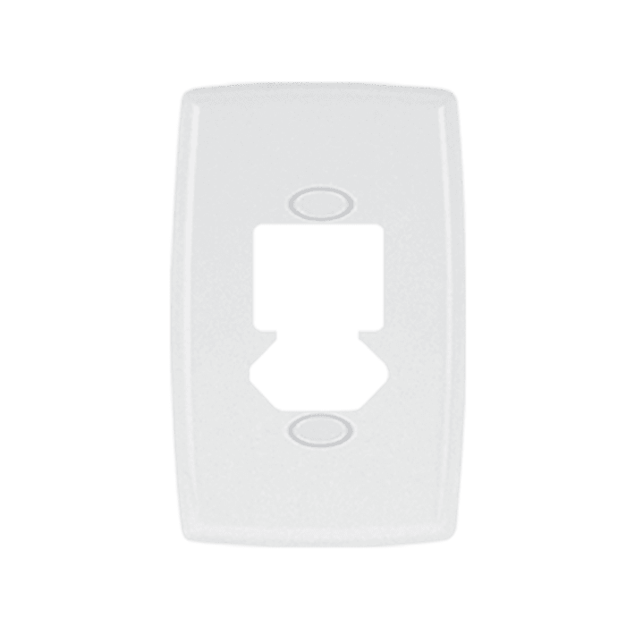 Placa 4x2 para 2 Teclas + Tomada Fixa de Embutir