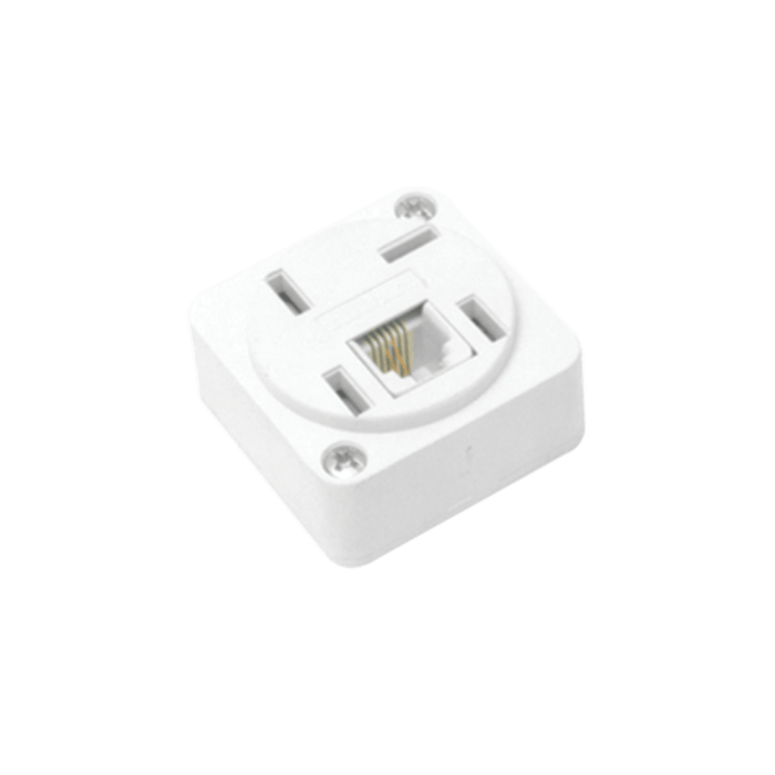 Tomada Modular Telebras + RJ11 2 Fios - Branco