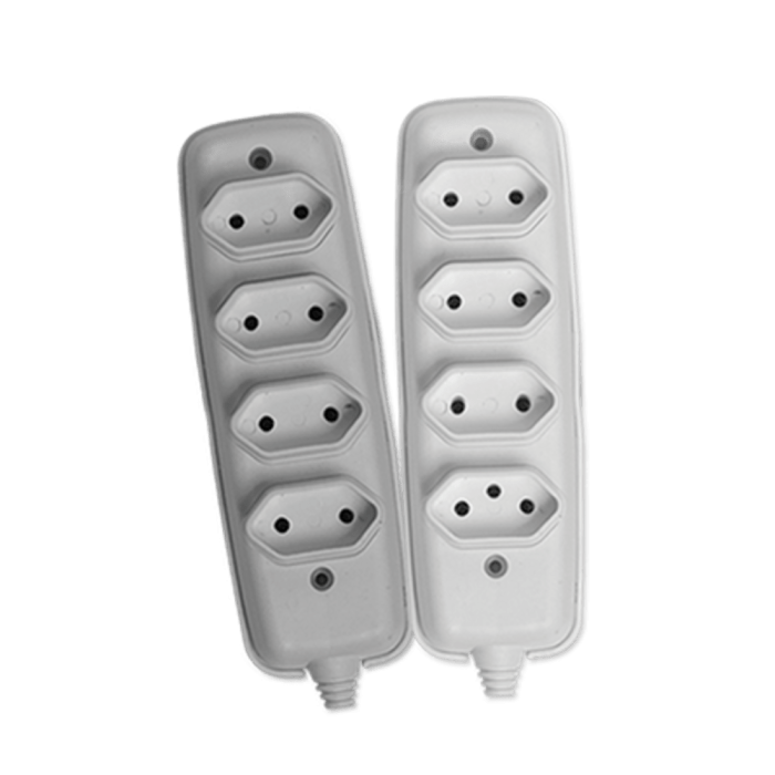 Tomada em Barra Quadrupla 2P 10A 250V Branca