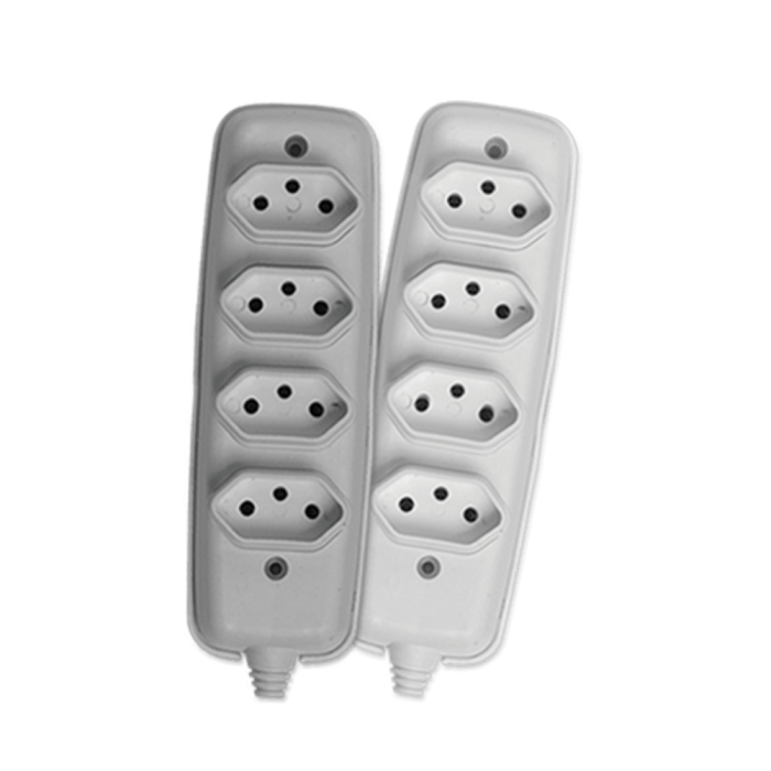 Tomada em Barra Quadrupla 2P + T 10A 250V Branca