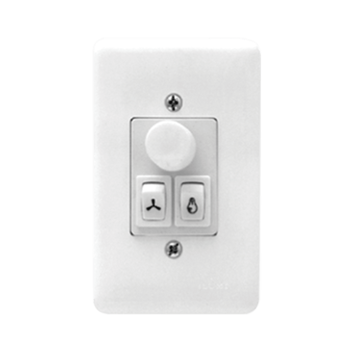 Controle de Ventilador Cinza e Stylus 4x2 com Acionamento de Lâmpadas  e inversão do Sentido da Rotação Bivolt: 127/ 220V Branca