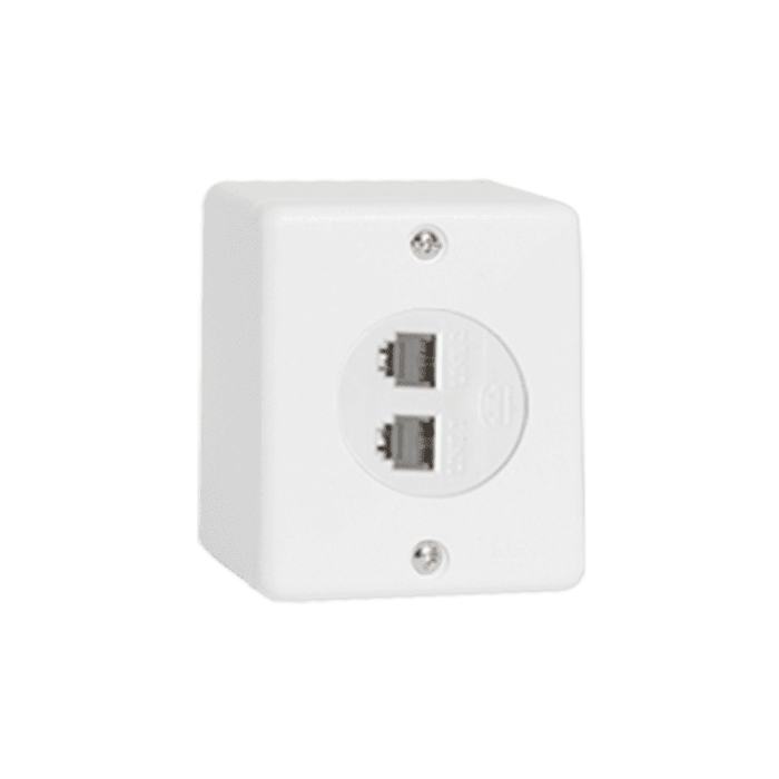 Tomada de Telefone RJ11 - 2 Fios -  Modular Dupla