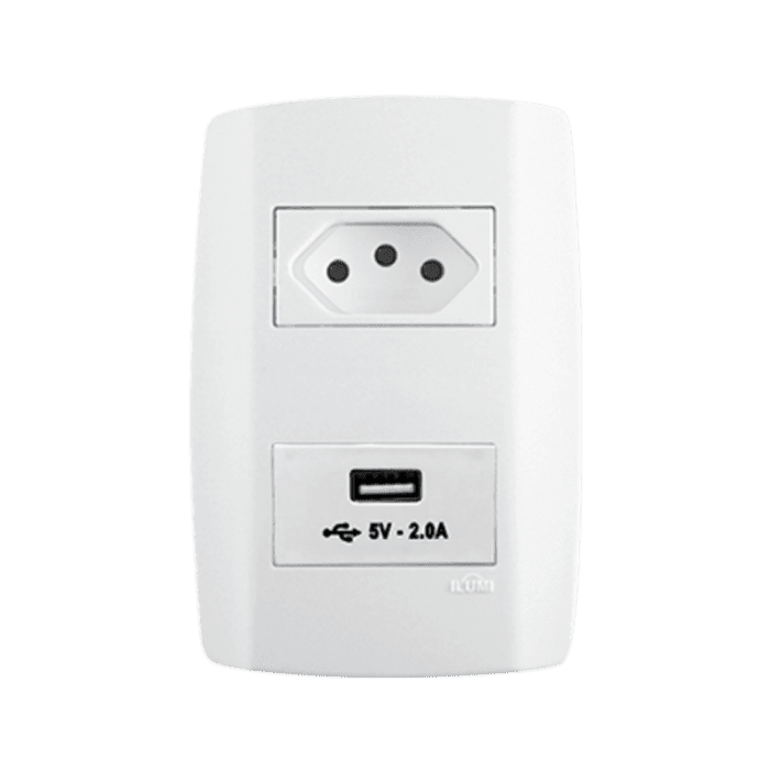 1 Tomada 10A 250V + Tomada USB