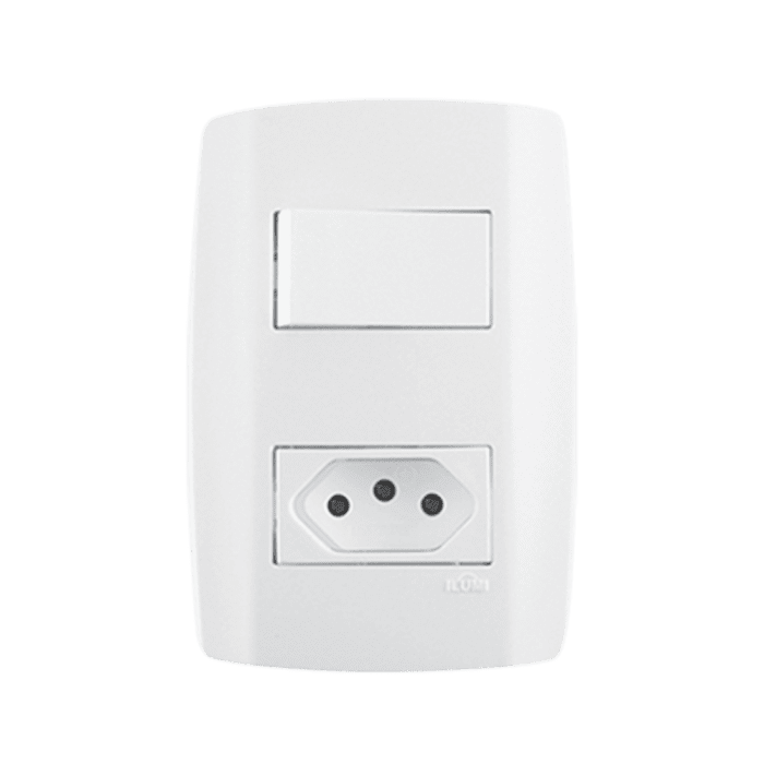 1 Interruptor Paralelo 10A + 1 Tomada 10A 250V