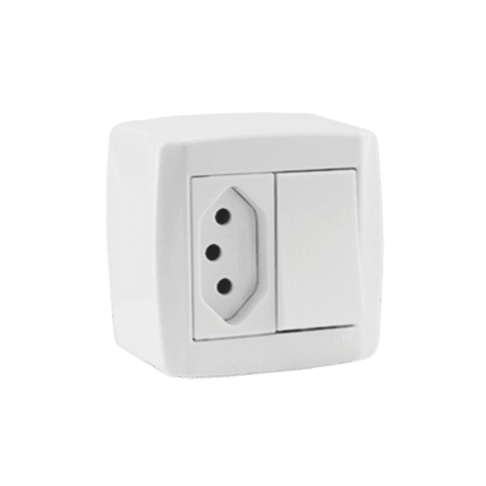 Monobloco Interruptor Simples 10A + Tomada 20A 250V