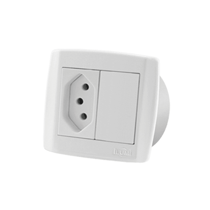 Conjunto 1 Tomada 10A 250V + Módulo Cego
